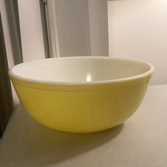 Pyrex Kitchen Vintage Pyrex 44 Yellow Mixing Bowl Primary